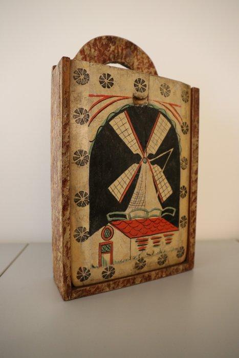 Mooie en zeldzame antieke houten schooltas met kuif en, Antiek en Kunst, Antiek | Overige Antiek