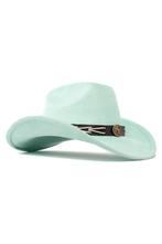 Cowboyhoed Mintgroen Gevlochten Band Mintgroene Cowboy Weste, Kleding | Dames, Ophalen of Verzenden, Nieuw