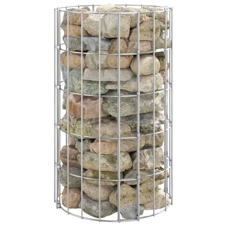 vidaXL Gabion paal rond Ø30x50 cm gegalvaniseerd staal, Tuin en Terras, Tuinhekken en Hekwerk, Nieuw, Verzenden