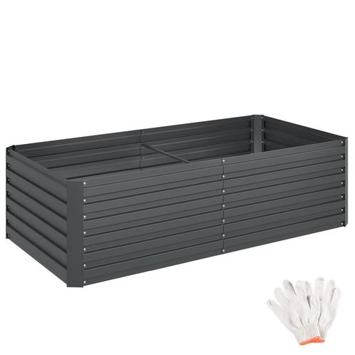 tectake Hoge plantenbak Blomma, 1100l, verzinkt, 200x100x56c, Tuin en Terras, Bloembakken en Plantenbakken, Verzenden