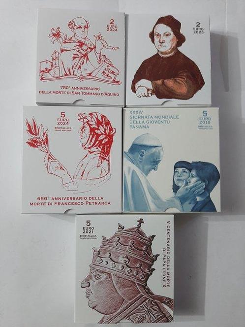 Vatican. 2 Euro / 5 Euro 2019/2024 (5 monete) Proof, Postzegels en Munten, Munten | Europa | Euromunten