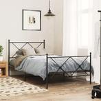 vidaXL Bedframe met hoofd- en voeteneinde metaal zwart, Huis en Inrichting, Slaapkamer | Bedden, Verzenden, Nieuw