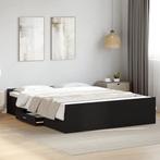 vidaXL Bedframe met lades bewerkt hout zwart 160x200 cm, Huis en Inrichting, Slaapkamer | Bedden, Verzenden, Nieuw