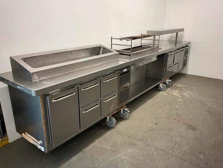 Rosval RVS Kook- en baklijn - Koelwerkbank - Saladiere, Zakelijke goederen, Horeca | Keukenapparatuur, Gebruikt, Overige typen