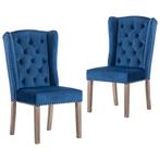 vidaXL Eetkamerstoelen 2 st fluweel blauw, Huis en Inrichting, Stoelen, Verzenden, Nieuw