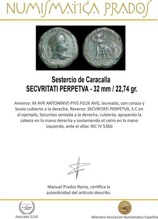 Empire romain. Caracalla (198-217 apr. J.-C.). Sestertius, Postzegels en Munten, Munten | Europa | Niet-Euromunten
