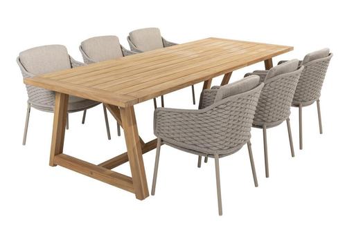4 Seasons Outdoor Eros tuinset met Noah teak tafel met blad, Tuin en Terras, Tuinsets en Loungesets