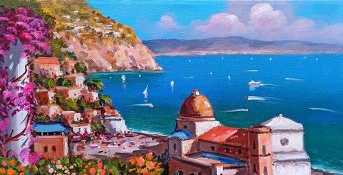Gio Sannino (1984) - Summer vibes in Positano, Antiek en Kunst, Kunst | Schilderijen | Klassiek