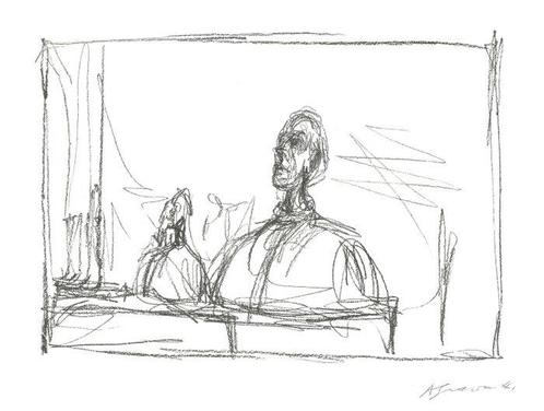 Alberto Giacometti (1901-1966) - Portrait dhomme à, Antiek en Kunst, Antiek | Overige Antiek