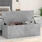 vidaXL Opbergbox 102x35x35 cm bewerkt hout betongrijs, Verzenden, Nieuw