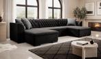 Hoekbank Compleet Zwart Velvet U-bank | Meubella.nl, Huis en Inrichting, Verzenden, Nieuw
