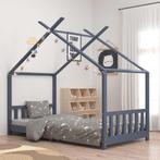 vidaXL Kinderbedframe massief grenenhout grijs 90x200 cm, Verzenden, Nieuw