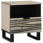 vidaXL Nachttafels met lade Wit en zwart 40 x 33 x 46 cm, Huis en Inrichting, Slaapkamer | Nachtkastjes, Verzenden, Nieuw