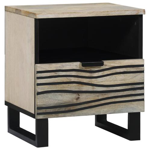 vidaXL Nachttafels met lade Wit en zwart 40 x 33 x 46 cm, Huis en Inrichting, Slaapkamer | Nachtkastjes, Nieuw, Verzenden