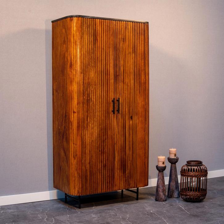 Mangohouten Kast Levi 90 cm, Huis en Inrichting, Kasten | Overige, Nieuw, Verzenden