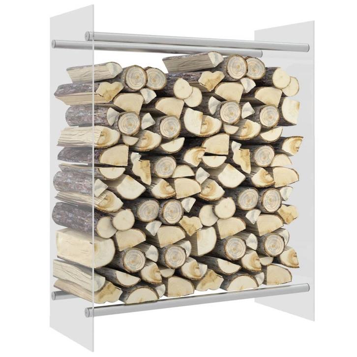 vidaXL Haardhoutrek 80x35x100 cm gehard glas transparant, Tuin en Terras, Overige Tuin en Terras, Nieuw, Verzenden