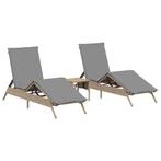 Rattan Ligstoelen met Tafel | Tweede Kansje | Tuinplezier, 2 zitplaatsen, Kunststof, Verzenden, Nieuw