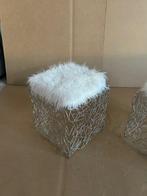 Tabouret (2) - Métal, Fausse fourrure, Textile, Nieuw