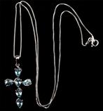 Topaas - Zilver, Ketting Croix de Haute Magie en Topaas