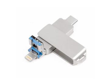 Veiling - Flashdrive 3 in 1-draaibaar-128GB-USB A-Micro USB- beschikbaar voor biedingen
