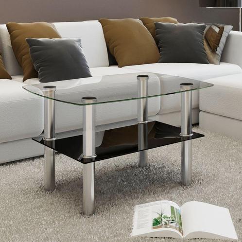 vidaXL Salontafel met 2 lagen glas, Huis en Inrichting, Tafels | Salontafels, Nieuw, Verzenden