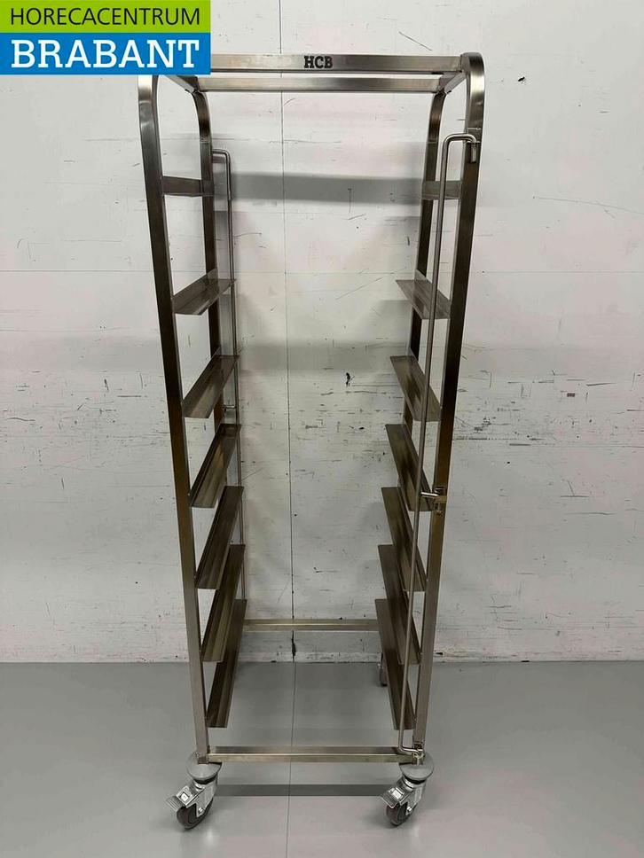 RVS Regaalwagen voor 7 waskratten waskorven 50 x 50 cm, Zakelijke goederen, Horeca | Meubilair en Inrichting, Ophalen of Verzenden