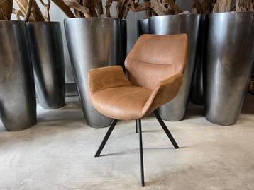 Veiling - Eetkamerstoel Vini (set van 6) microleder - cognac beschikbaar voor biedingen
