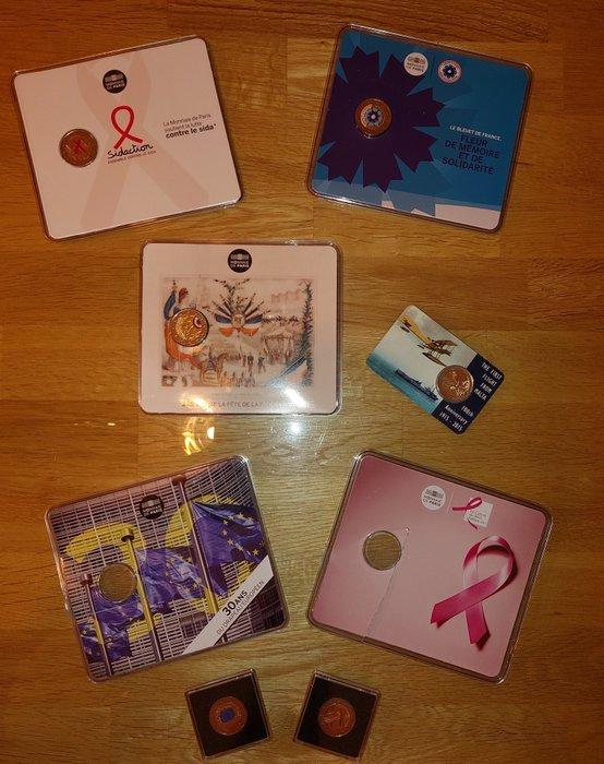 Frankrijk, Malta. 2 Euro 2014/2018 (6 coincards), Postzegels en Munten, Munten | Europa | Euromunten