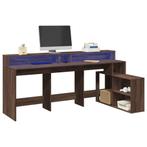 vidaXL Bureau met LED-verlichting 200x104x91 cm hout bruin, Huis en Inrichting, Verzenden, Nieuw