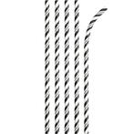 Zwarte Rietjes Gestreept 24st, Hobby en Vrije tijd, Feestartikelen, Verzenden, Nieuw