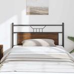 vidaXL Hoofdbord 100 cm bewerkt hout en staal bruin, Huis en Inrichting, Slaapkamer | Bedden, Verzenden, Nieuw