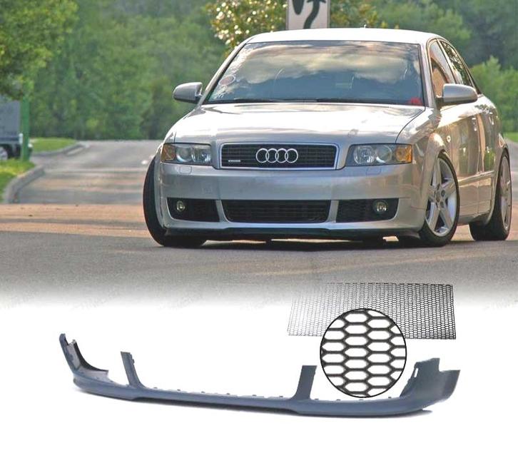 SPOILER LAME FRONTAL AUDI A4 S-LINE 00-04 + GRILLE UNIVERSEL, Auto-onderdelen, Carrosserie, Verzenden