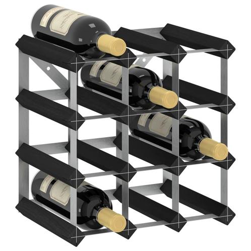 vidaXL Casier à bouteilles pour 12 bouteilles Noir Bois, Maison & Meubles, Accessoires pour la Maison | Porte-bouteilles, Neuf