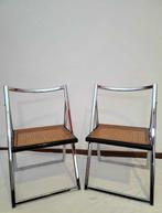 Chaise - Structure chromée et assise en paille de Vienne. -, Antiquités & Art