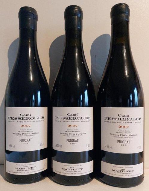 2007 Mas Martinet, Camí Pesseroles - Priorat DOC - 3 Flessen, Verzamelen, Wijnen