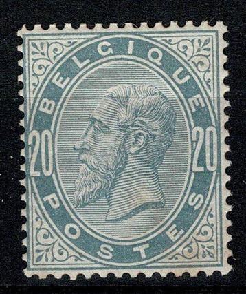 België 1883 - COB nr. 39 SM Koning Leopold II 20c parelgrijs beschikbaar voor biedingen