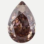 1 pcs Diamant - 1.01 ct - Peer, Gemengde snit - fancy bruin, Handtassen en Accessoires, Edelstenen, Nieuw