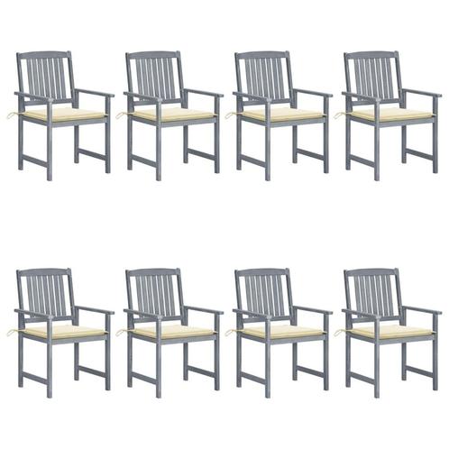 vidaXL Chaises de jardin avec coussins 8 pcs Bois, Tuin en Terras, Tuinsets en Loungesets, Verzenden