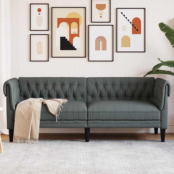 vidaXL Chesterfieldbank Anders Donkergrijs 201,5 x 74,5 x, Huis en Inrichting, Zetels | Zetels, Nieuw, Verzenden