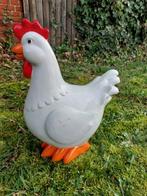 Beeld, garden statue white chicken - 42 cm - polyresin, Antiek en Kunst