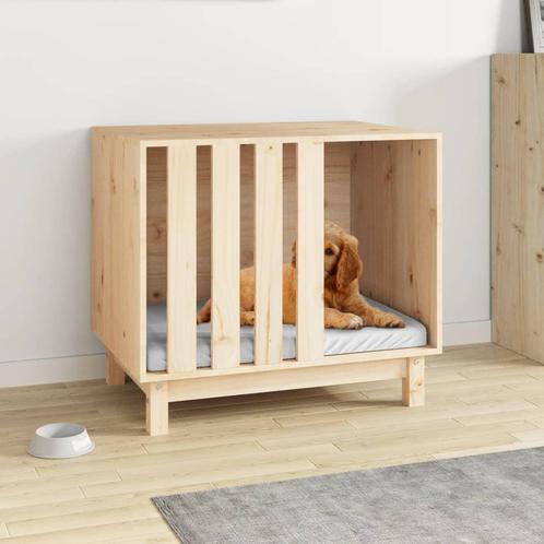 vidaXL Hondenhok 70x50x62 cm massief grenenhout, Dieren en Toebehoren, Hondenhokken, Nieuw, Verzenden