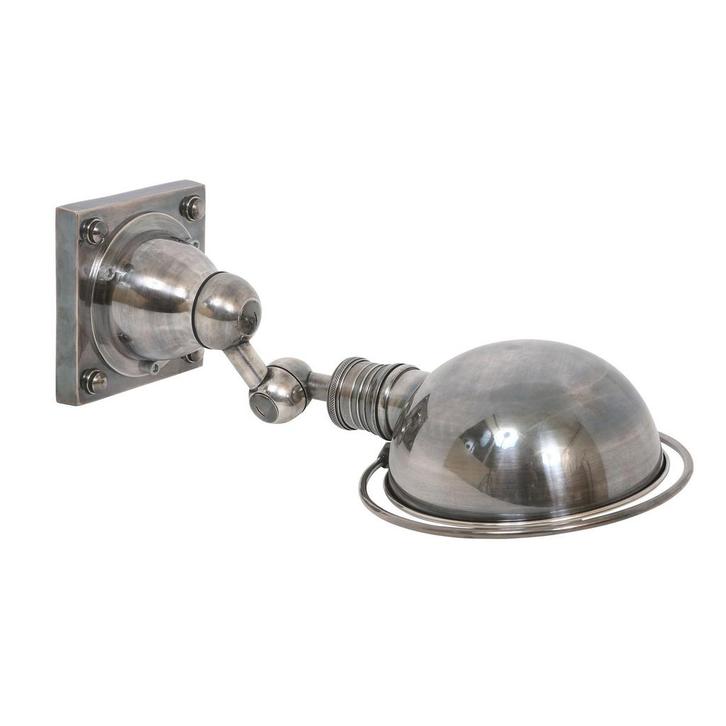 Wandlampen Messing Leeslamp Canberra Antiek Zilver, Huis en Inrichting, Lampen | Wandlampen, Verzenden