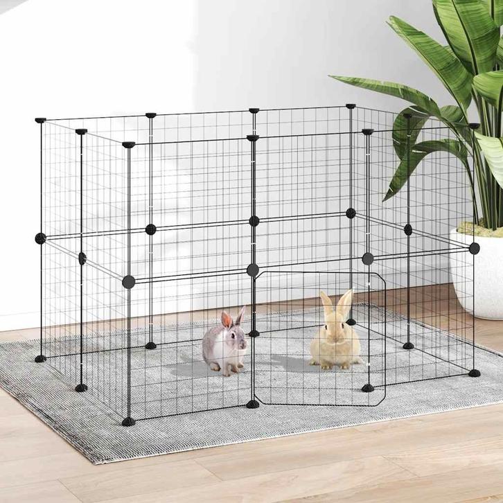 vidaXL Huisdierenkooi met deur 20 panelen 35x35 cm staal, Animaux & Accessoires, Rongeurs & Lapins | Cages & Clapiers, Envoi