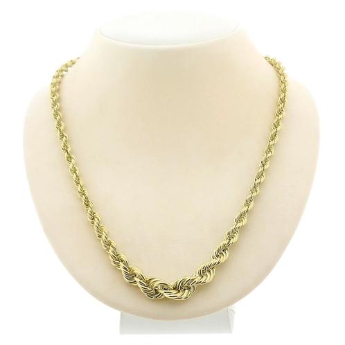 Gouden gedraaide schakel collier | 48 cm (schakelketting), Bijoux, Sacs & Beauté, Colliers, Enlèvement ou Envoi