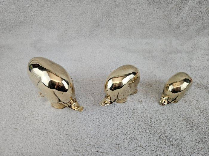 Caravell - sculptuur, Olifanten Familie - 8 cm - Gegoten, Antiek en Kunst, Curiosa en Brocante