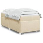 vidaXL Boxspring met matras stof crèmekleurig 90x200 cm, Verzenden, Nieuw