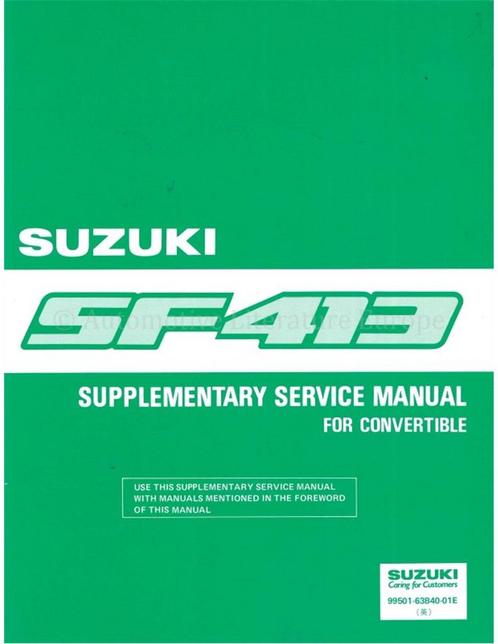 1991 SUZUKI SWIFT WERKPLAATSHANDBOEK SUPPLEMENT ENGELS, Auto diversen, Handleidingen en Instructieboekjes