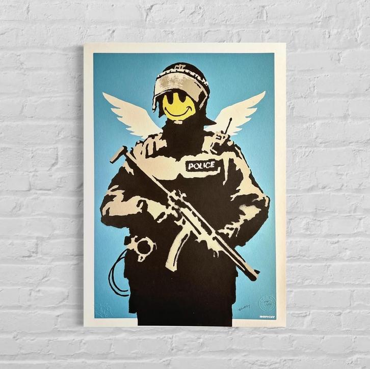 Genummerde Editie BANKSY Flying Copper, Antiek en Kunst, Kunst | Litho's en Zeefdrukken, Verzenden