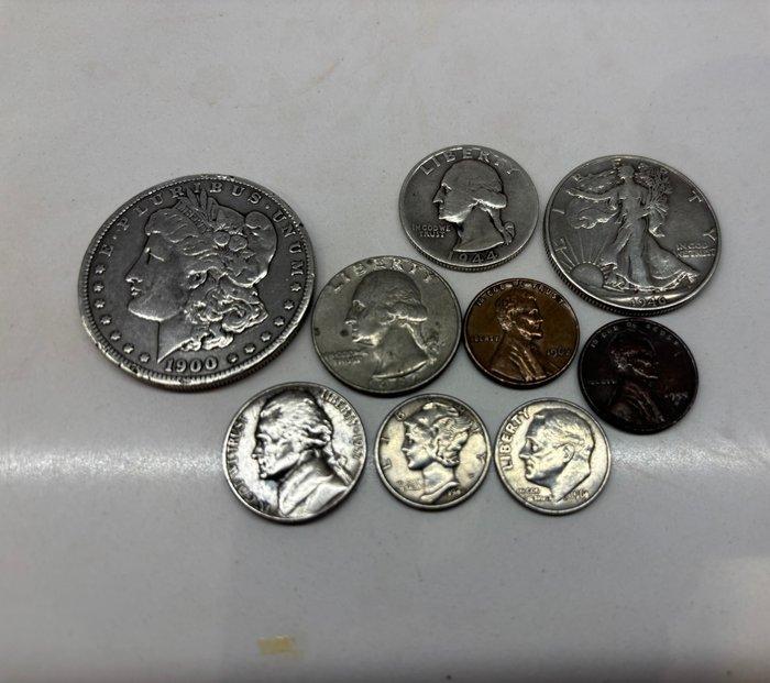 États-Unis. Lote de 9 monedas (Sans prix de réserve), Postzegels en Munten, Munten | Europa | Niet-Euromunten