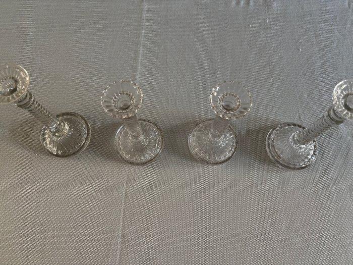 Kandelaber (4) - Glas - 4 stuks elk 1 eeuw oud !, Antiek en Kunst, Antiek | Glaswerk en Kristal